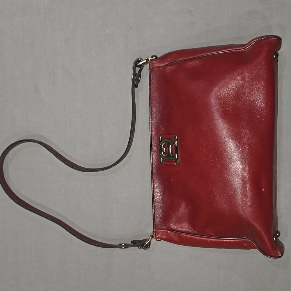 Etienne Aigner Burgundy Leather Shoulder Bag